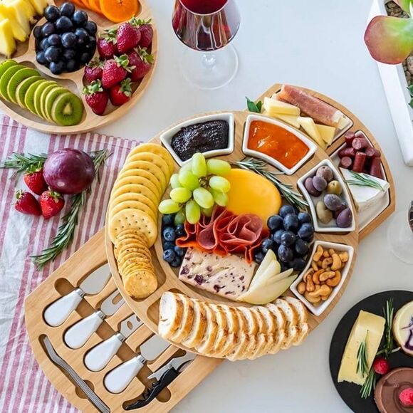 SMIRLY Charcuterie Boards Set: Charcuterie Board Set, Bamboo Cheese Board Set - Picture 2 of 12